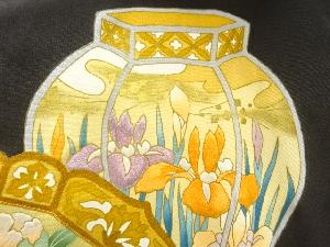アンティーク　松葉に陶器模様刺繍留袖(比翼付き)